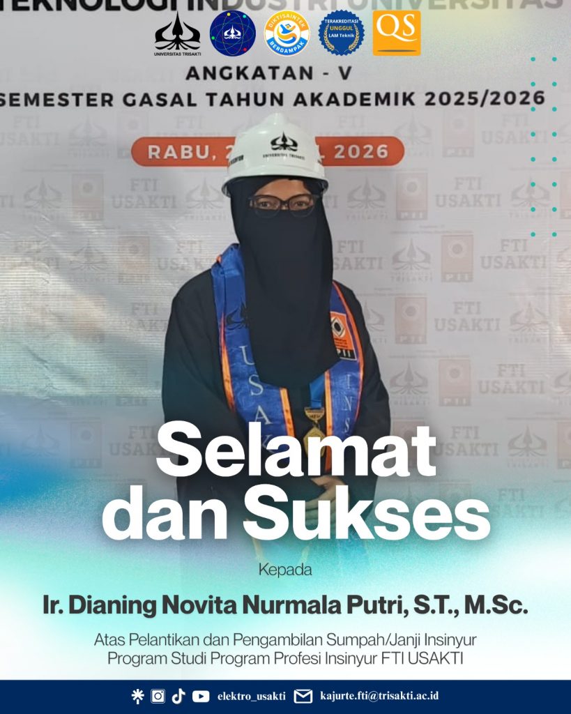 FTI USAKTI Electrical Engineering Lecturer Officially Inaugurated as a Professional Engineer